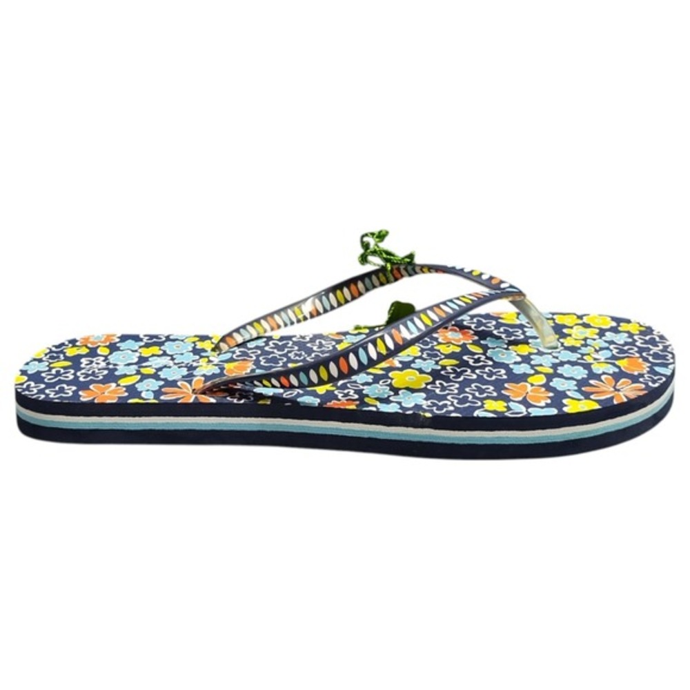 Vera Bradely Flip Flop‎ Sandals Women L Multi Floral Cushioned Footbed Slip On
